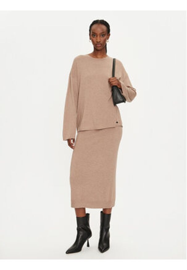 Replay Sweter DK3310.000.G23714 Beżowy Regular Fit. Kolor: beżowy. Materiał: syntetyk
