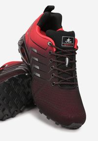 Born2be - Czarno-Czerwone Buty Sportowe Sznurowane Olmun. Wysokość cholewki: przed kostkę. Kolor: czarny. Materiał: materiał. Szerokość cholewki: normalna. Wzór: aplikacja. Obcas: na płaskiej podeszwie. Sport: fitness #2