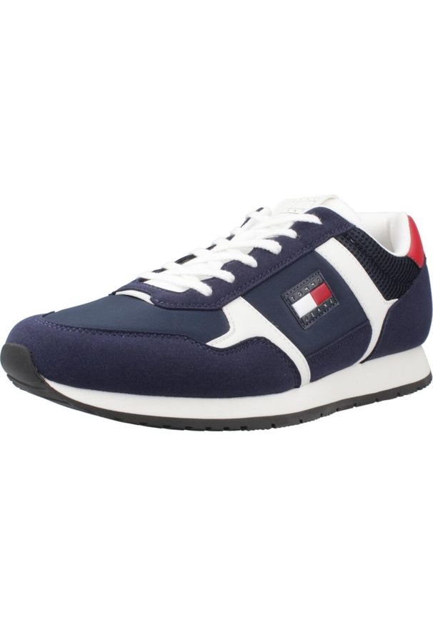 TOMMY HILFIGER - Buty TOMMY JEANS TJM RUNNER CASUAL Niebieski. Okazja: na co dzień. Kolor: niebieski. Materiał: jeans. Sport: turystyka piesza