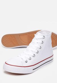 Born2be - Białe Trampki Aqiafa. Nosek buta: okrągły. Kolor: biały. Materiał: materiał, guma. Szerokość cholewki: normalna. Wzór: gładki. Obcas: na płaskiej podeszwie #3
