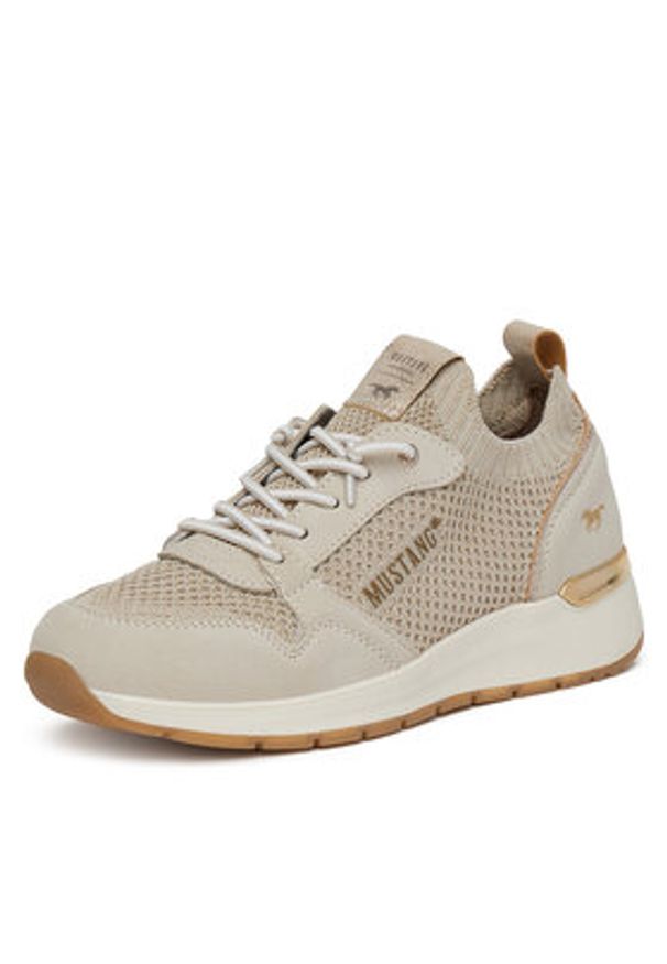 Mustang Sneakersy 1487-301 Beżowy. Kolor: beżowy. Materiał: materiał, syntetyk