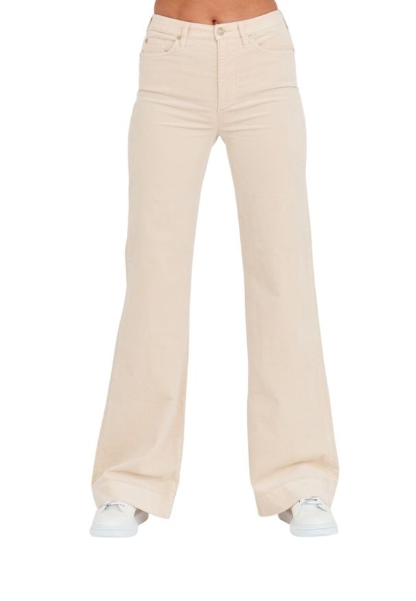 7 FOR ALL MANKIND Beżowe damskie spodnie Modern Dojo Velvet, Rozmiar 28. Kolor: beżowy