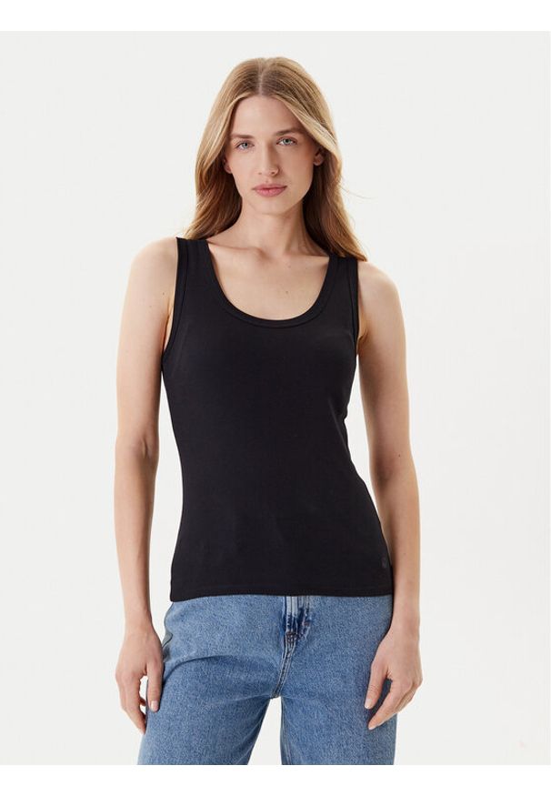 United Colors of Benetton - United Colors Of Benetton Top 3GA2DH010 Czarny Slim Fit. Kolor: czarny. Materiał: bawełna