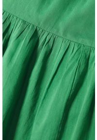mango - Mango - Sukienka COTTON. Kolor: zielony. Materiał: bawełna, materiał. Długość rękawa: na ramiączkach. Typ sukienki: rozkloszowane. Długość: maxi #6