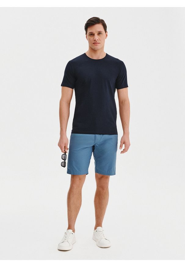Pako Lorente - PAKO LORENTE - Bawełniane niebieskie szorty męskie. Okazja: na co dzień. Kolor: beżowy, niebieski, zielony. Materiał: bawełna. Wzór: gładki. Sezon: lato. Styl: casual