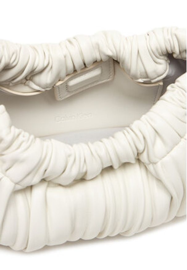 Calvin Klein Torebka Drawstring Plisse Conv Mini Cb P LV04F3077G Biały. Kolor: biały. Materiał: skórzane