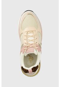 U.S. Polo Assn. sneakersy kolor różowy. Nosek buta: okrągły. Zapięcie: sznurówki. Kolor: różowy. Materiał: guma. Obcas: na platformie #5