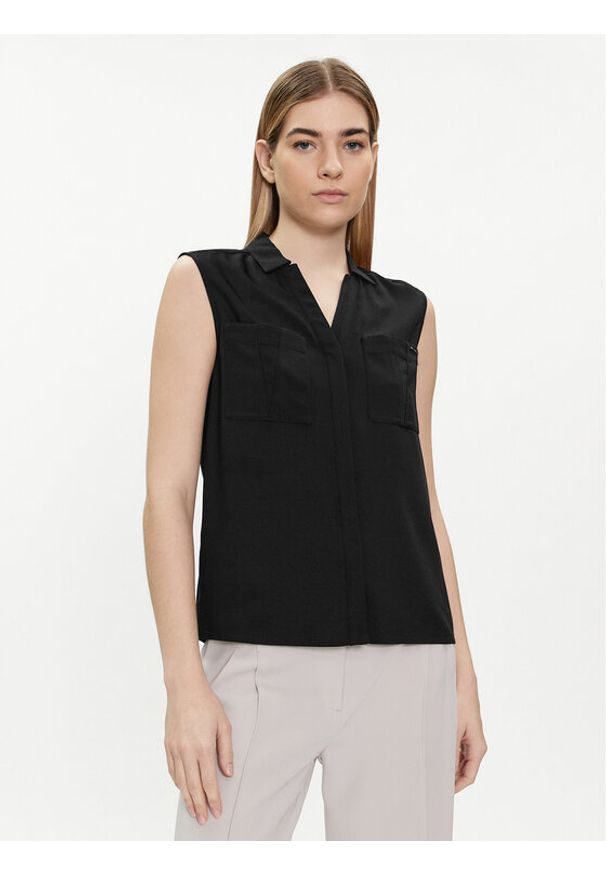 Calvin Klein Koszula K20K207031 Czarny Regular Fit. Kolor: czarny. Materiał: syntetyk