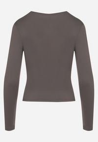 Born2be - Szara Bawełniana Bluzka Typu Longsleeve Lisfia. Okazja: na co dzień, na spotkanie biznesowe, do pracy. Kolor: szary. Materiał: bawełna. Długość rękawa: długi rękaw. Styl: biznesowy, elegancki, casual