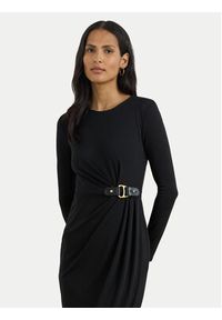 Lauren Ralph Lauren - LAUREN RALPH LAUREN Sukienka codzienna 200980222001 Czarny Slim Fit. Okazja: na co dzień. Kolor: czarny. Materiał: syntetyk. Typ sukienki: proste. Styl: casual