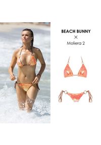 BEACH BUNNY - Dół od bikini Siren Song. Kolor: pomarańczowy. Materiał: materiał, elastan, poliamid. Wzór: aplikacja