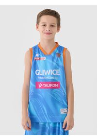 4f - 4F Koszulka meczowa replika wyjazdowa z sezonu 2024/25 dziecięca 4F x PLK - GTK Gliwice - multikolor 134/140 (8-10 lat). Typ kołnierza: dekolt w serek. Kolor: wielokolorowy. Materiał: dzianina, włókno, materiał, syntetyk. Wzór: nadruk, gładki, ze splotem. Sezon: lato. Sport: koszykówka, fitness #1