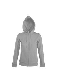 SOL'S - Damska Bluza Z Kapturem Seven Full Zip. Typ kołnierza: kaptur. Kolor: szary