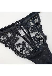 Intica - Stringi koronkowe trójkątne na każdą okazję Eladia. Kolor: czarny. Materiał: koronka. Wzór: koronka #10