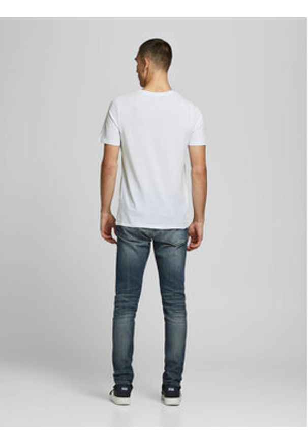 Jack & Jones T-Shirt Corp Logo 12137126 Biały Slim Fit. Kolor: biały. Materiał: bawełna