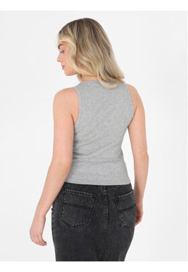 Brave Soul Top LV-627CIERAPKA Szary Slim Fit. Kolor: szary. Materiał: bawełna