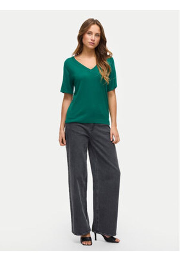 Vila Sweter Wennie 14100578 Zielony Regular Fit. Kolor: zielony. Materiał: wiskoza