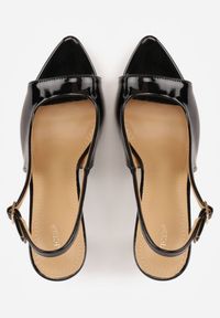 Renee - Czarne Sandały VICES na Szpilce z Lakierowanym Wykończeniem Nesamenis. Zapięcie: sprzączka. Kolor: czarny. Materiał: lakier. Obcas: na szpilce. Styl: elegancki, klasyczny #9