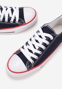 Born2be - Granatowo-Czerwone Trampki Rhethopheu. Okazja: na uczelnię. Nosek buta: okrągły. Kolor: niebieski. Materiał: materiał, guma, kauczuk. Szerokość cholewki: normalna. Styl: młodzieżowy #3