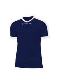 Givova - Męska Koszulka Interlock Revolution. Kolor: niebieski, wielokolorowy, biały. Sport: turystyka piesza