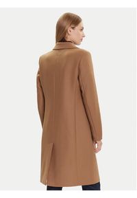 TOMMY HILFIGER - Tommy Hilfiger Płaszcz wełniany WW0WW46547 Beżowy Regular Fit. Kolor: beżowy. Materiał: wełna #3