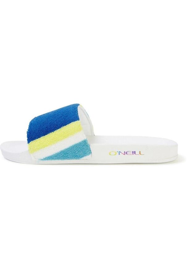 Klapki plażowe damskie O'Neill Brights Slides. Okazja: na plażę. Kolor: niebieski, wielokolorowy, biały. Styl: sportowy