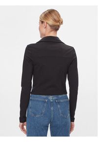 Calvin Klein Jeans Bluzka Polo Collar Milano Regular Top J20J222556 Czarny Regular Fit. Typ kołnierza: polo. Kolor: czarny. Materiał: syntetyk, wiskoza