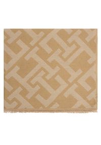 TOMMY HILFIGER - Tommy Hilfiger Szal Th Monogram Heavy Scarf AW0AW18051 Beżowy. Kolor: beżowy. Materiał: materiał #3