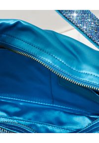 BENEDETTA BRUZZICHES - Niebieska kryształowa torebka Vitty Large. Kolor: niebieski. Materiał: jedwab, satyna. Wzór: aplikacja #4