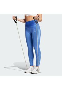 Adidas - Legginsy Seamless Branded 7/8. Kolor: niebieski. Materiał: materiał. Sport: fitness