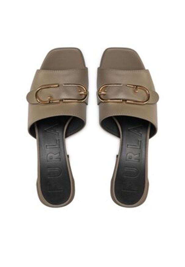 Furla Klapki YH47FOW-BX2680-1257S-1007 Szary. Kolor: szary. Materiał: skóra