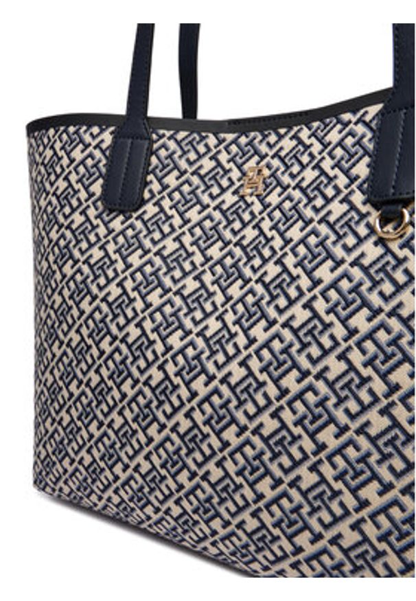 TOMMY HILFIGER - Tommy Hilfiger Torebka Th Icon Tote Jacquard AW0AW18889 Niebieski. Kolor: niebieski