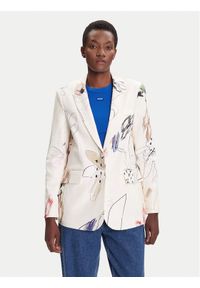 Desigual Marynarka Arty 25WWEW21 Biały Regular Fit. Kolor: biały. Materiał: bawełna