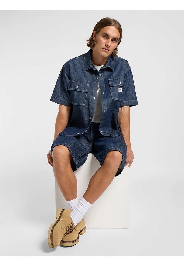 Lee - MESKIE SZORTY LEE CARPENTER SKATER SHORT RINSE 112364164