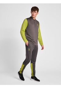 Półzapinana bluza dresowa Hummel On-Grid. Kolor: szary. Materiał: dresówka. Sport: piłka nożna