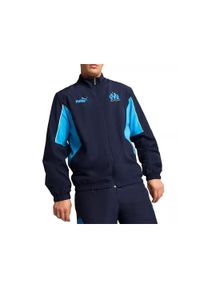 Puma - Kurtka z dresu OM Archive 2024/25. Kolor: wielokolorowy, szary, brązowy. Materiał: dresówka. Sport: piłka nożna