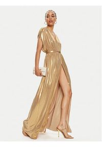 NORMA KAMALI Sukienka wieczorowa ST1243LM111008 Złoty Regular Fit. Kolor: złoty. Materiał: syntetyk. Styl: wizytowy