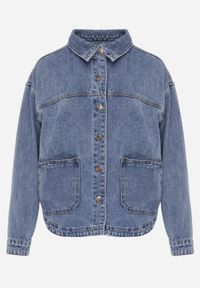 Born2be - Niebieska Bawełniana Kurtka Jeansowa o Koszulowym Kroju z Kieszeniami Senryss. Okazja: na co dzień. Kolor: niebieski. Materiał: jeans, bawełna. Styl: casual #6