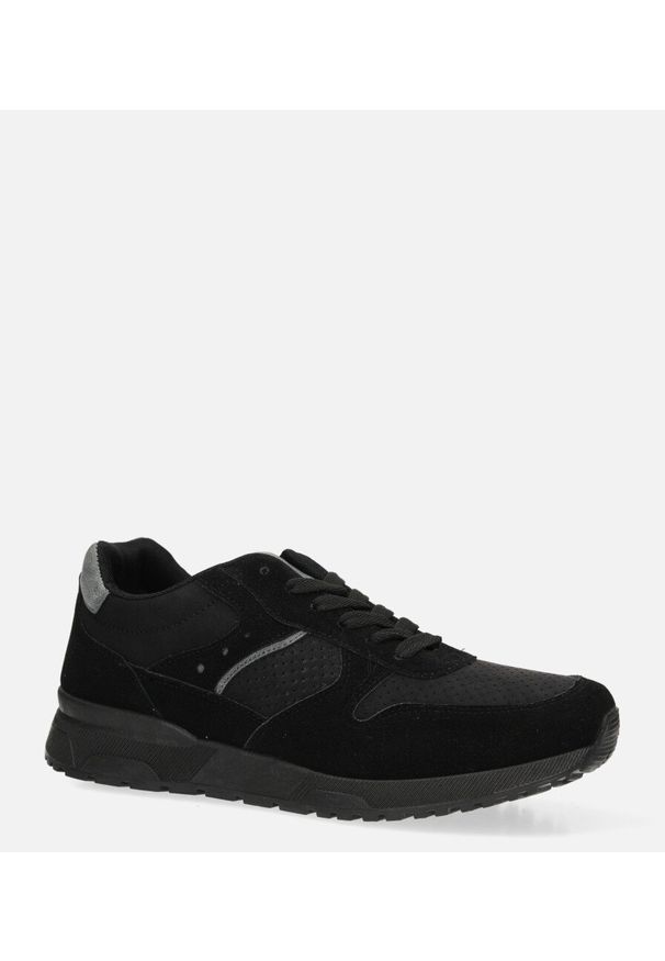 Casu - czarne buty sportowe sznurowane casu us11025-1. Kolor: czarny