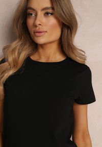 Renee - Czarny T-shirt z Linii Basic Apoxis. Kolor: czarny. Materiał: dzianina #4