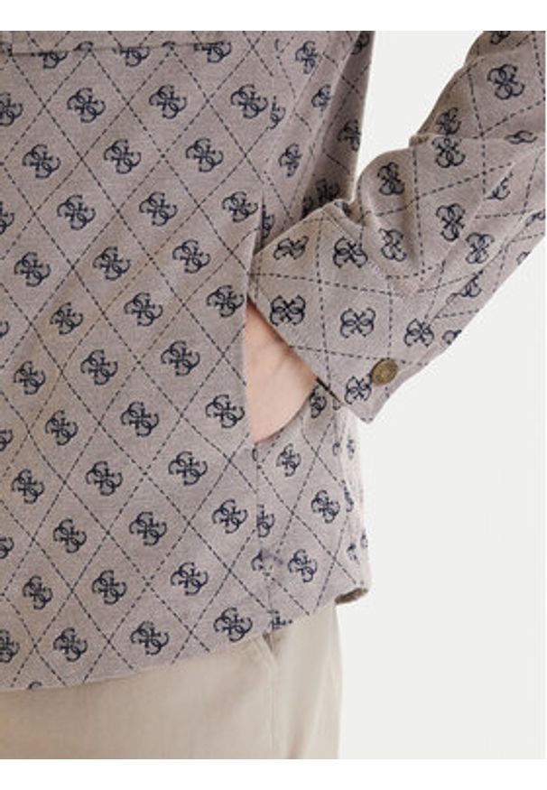 Guess Kurtka przejściowa M6GL05 W1661 Beżowy Classic Fit. Kolor: beżowy. Materiał: syntetyk, bawełna