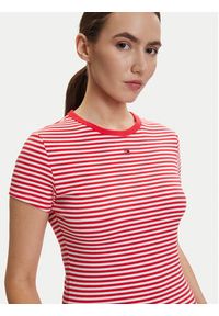 Tommy Jeans T-Shirt DW0DW17383 Czerwony Slim Fit. Kolor: czerwony. Materiał: bawełna #2