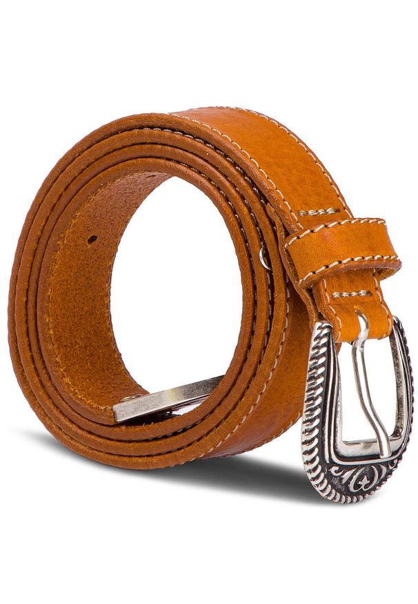 Wrangler - WRANGLER DESERT BELT MĘSKI PASEK KLASYCZNY SKÓRZANY COGNAC W0B83U181 112125579. Materiał: skóra. Styl: klasyczny