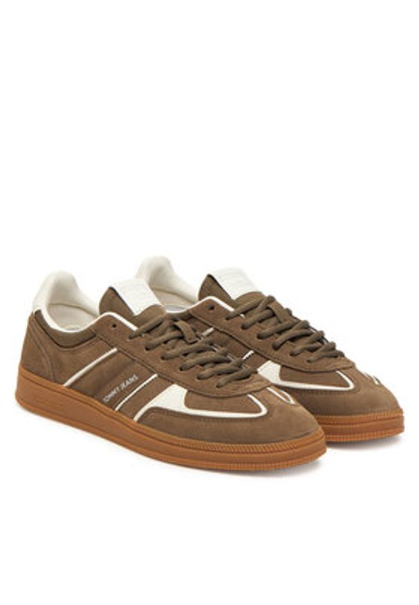 Tommy Jeans Sneakersy The Greenwich Edge EN0EN02838 Brązowy. Kolor: brązowy. Materiał: zamsz, skóra