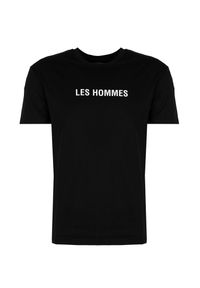 Les Hommes T-shirt | LF224302-0700-9001 | Grafic Print | Mężczyzna | Czarny. Okazja: na co dzień. Kolor: czarny. Materiał: bawełna. Wzór: nadruk. Styl: casual #3