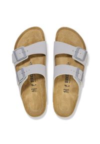 Birkenstock - Klapki damskie BIRKENSTOCK ARIZONA BF STONE COIN. Nosek buta: otwarty. Kolor: szary. Materiał: welur, zamsz, materiał, polar, syntetyk. Wzór: paski. Styl: retro #4