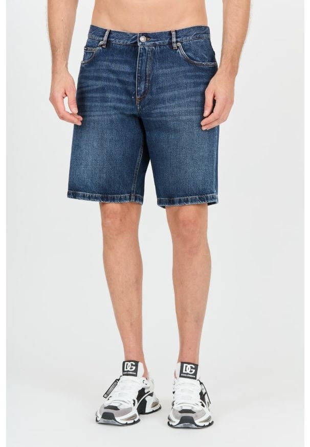 Dolce and Gabbana - DOLCE & GABBANA Jeansowe męskie spodenki, Rozmiar L. Kolor: niebieski. Materiał: jeans