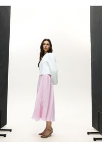 Reserved - Spódnica z lyocellem - pastelowy róż. Kolor: różowy. Materiał: tkanina #1