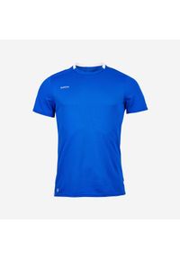 KIPSTA - Koszulka do piłki nożnej Kipsta Essential. Kolor: niebieski, biały, wielokolorowy. Materiał: materiał, poliester. Sport: piłka nożna