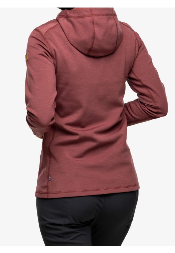 Fjällräven - Bluza z kapturem damska Fjallraven Keb Fleece Hoodie. Typ kołnierza: kaptur. Kolor: fioletowy